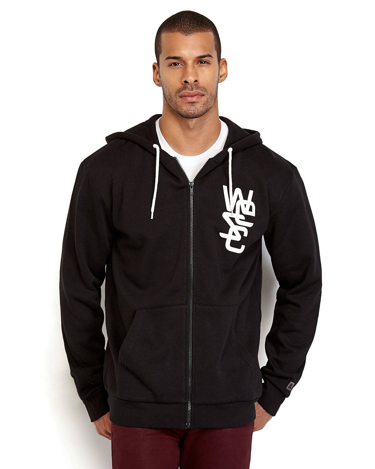 Lyst - Wesc Zip Front Graphic Logo Hoodie in Black for Men