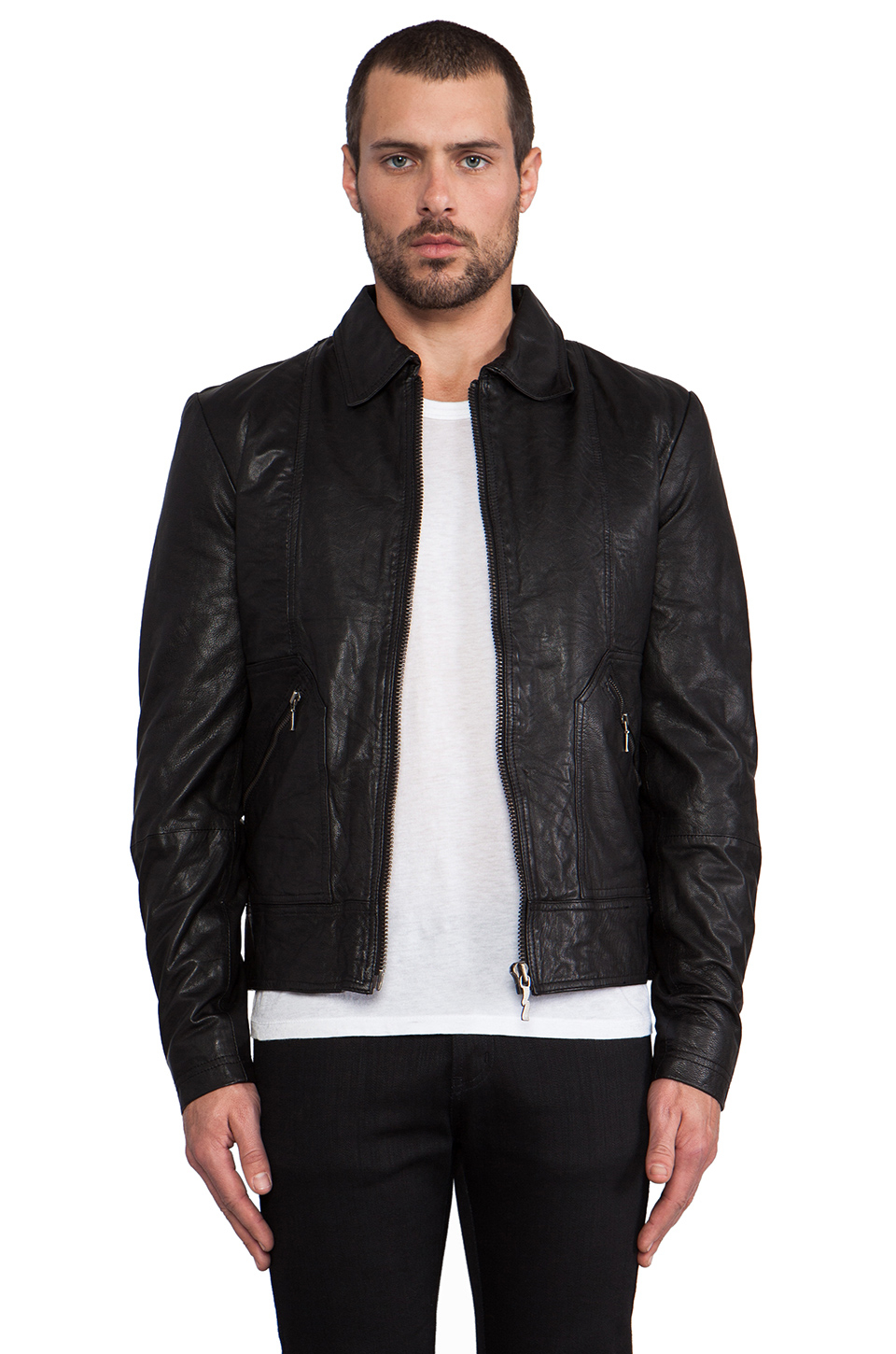 Lyst - Nudie Jeans Jonny Leather Jacket in Black for Men