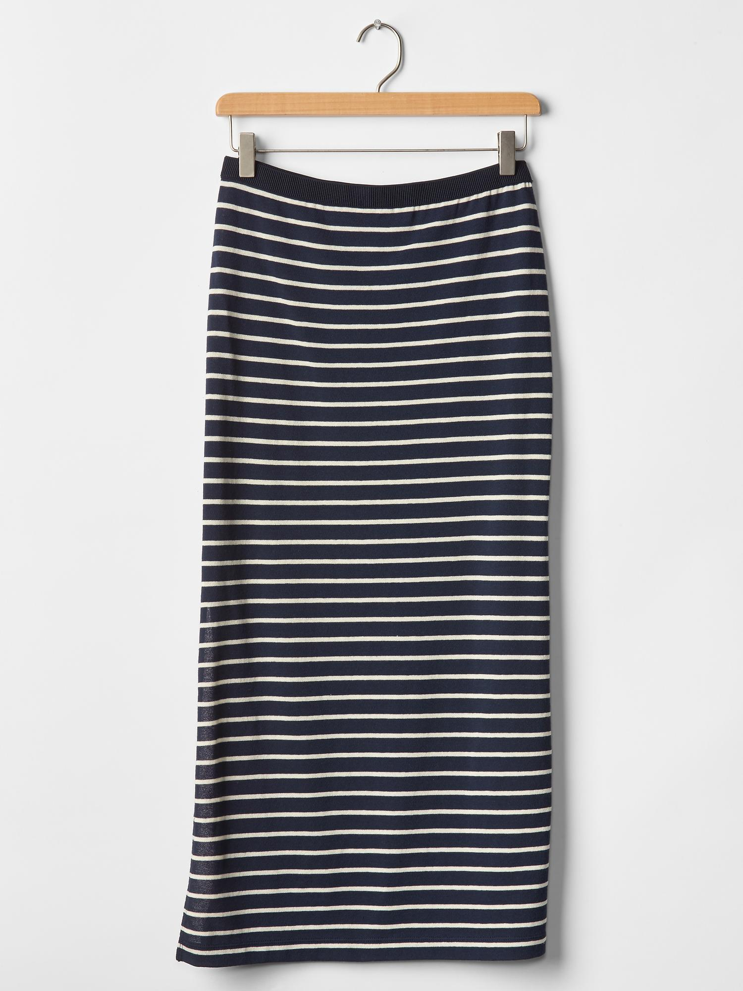 Gap Stripe Slit Maxi Skirt in Blue (navy stripe) | Lyst