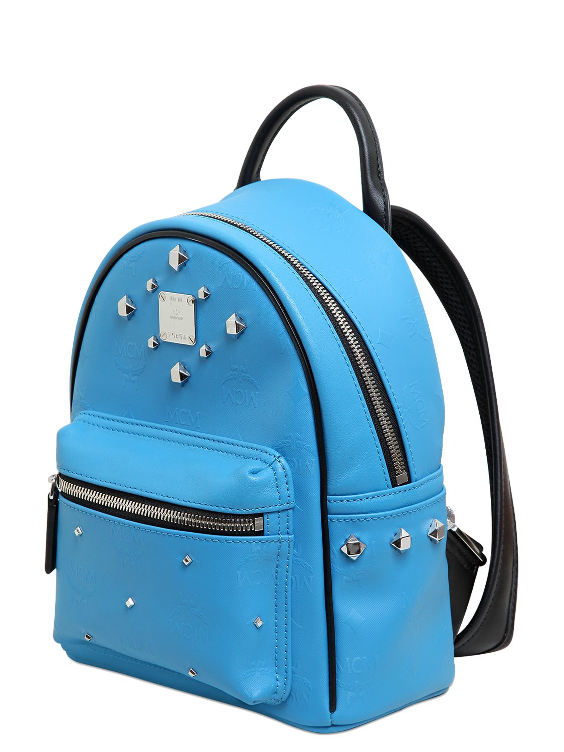 Lyst - Mcm Stark Odeon Embossed Leather Backpack in Blue