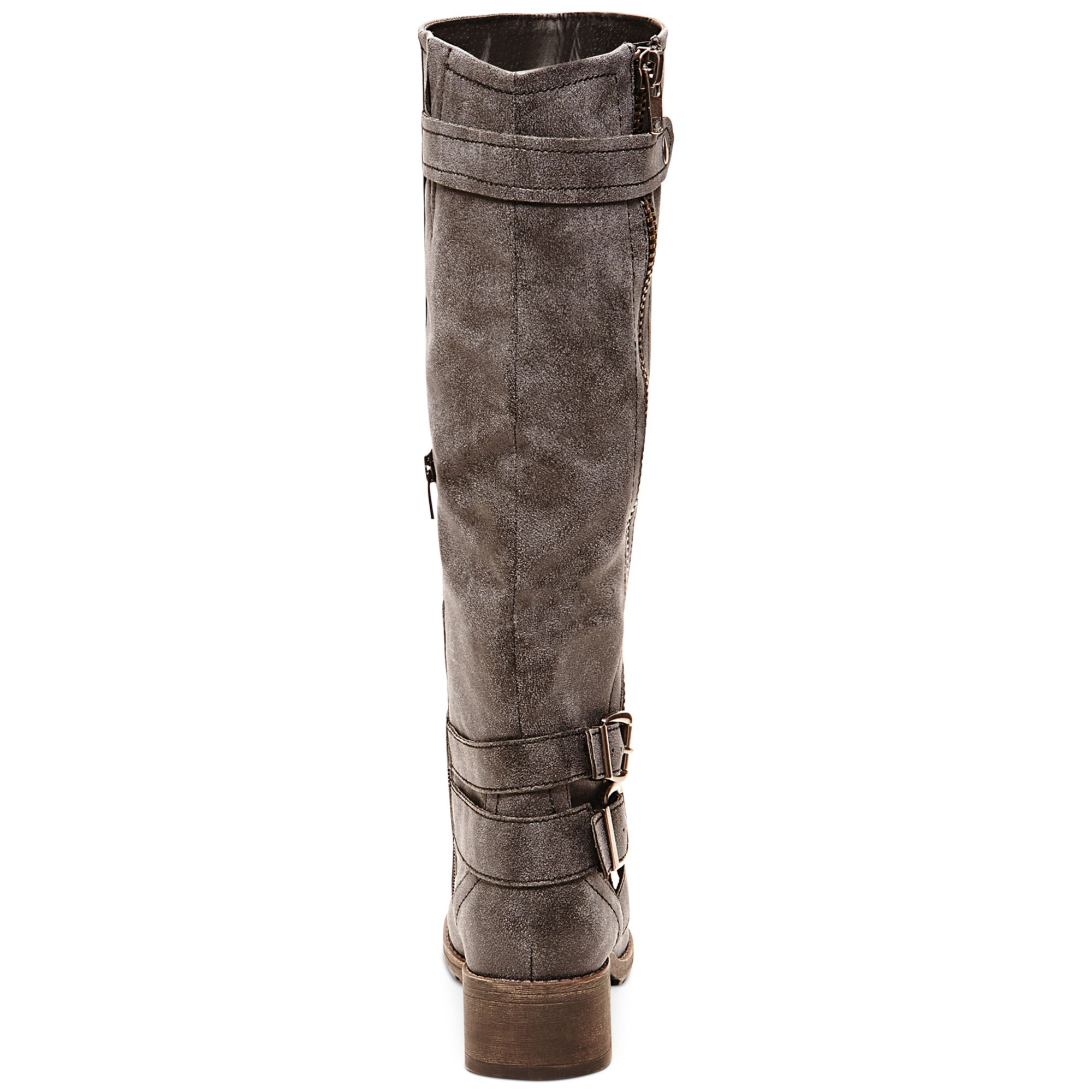 grey wide shaft boots