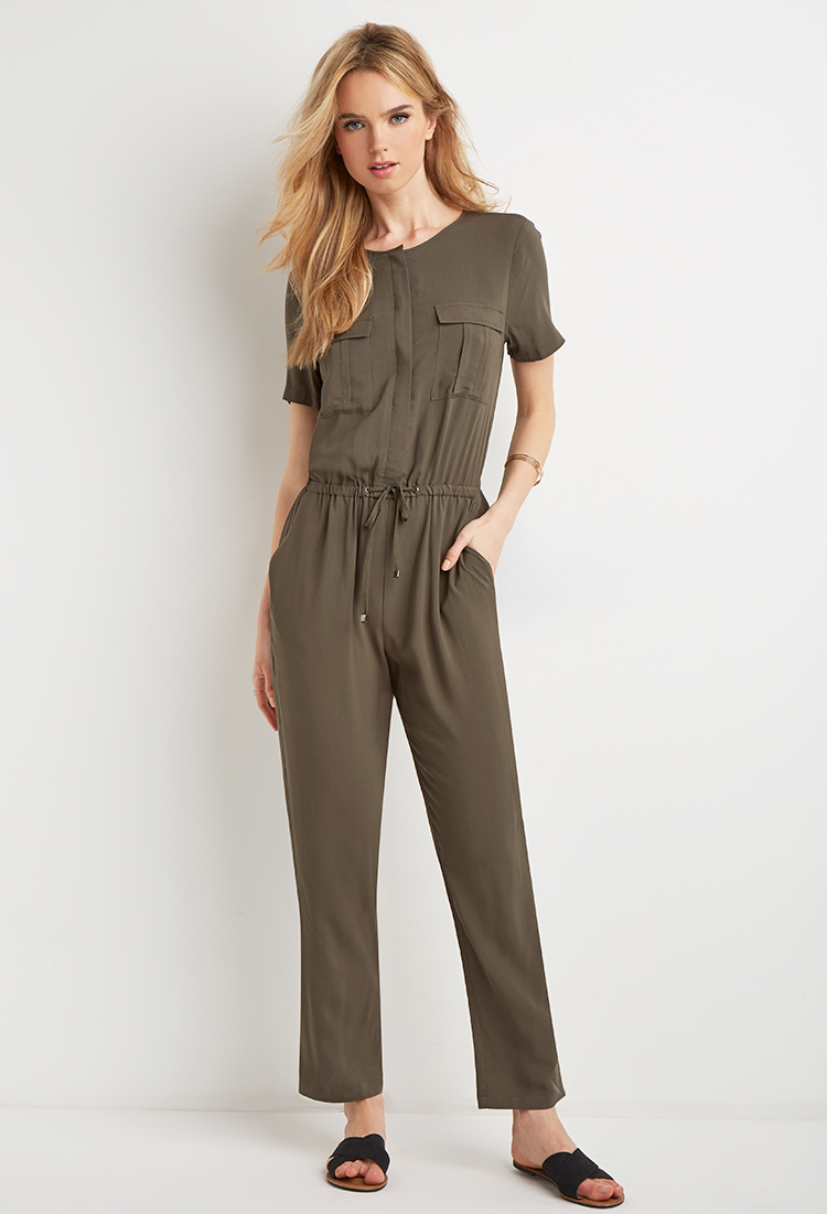 Forever 21 Utility Jumpsuit You've Been Added To The Waitlist in Green ...
