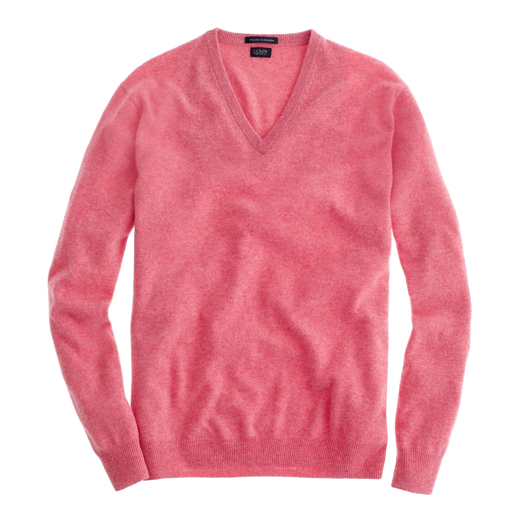 J.crew Italian Cashmere V-neck Sweater in Pink for Men | Lyst