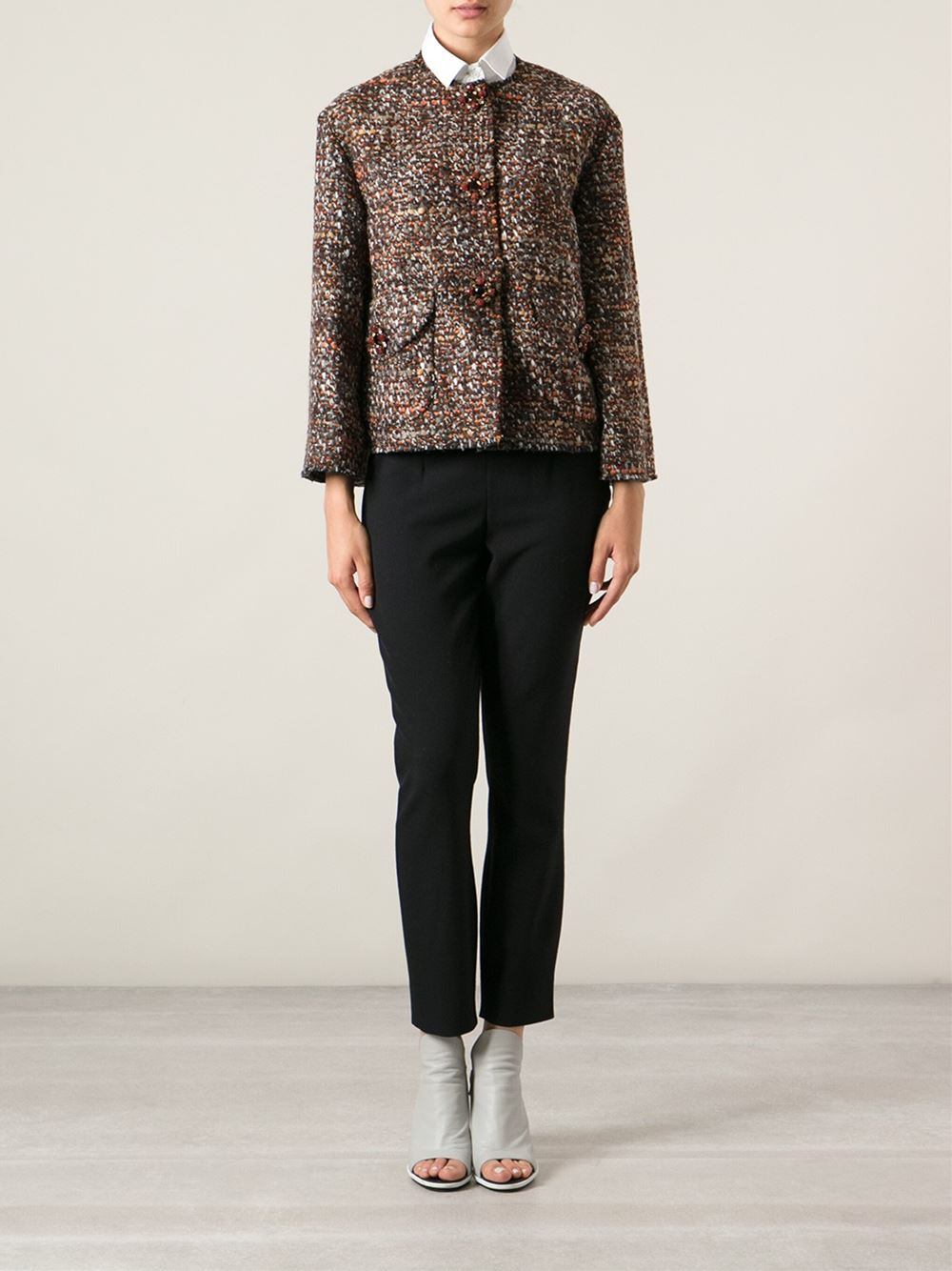 Lyst - Dolce & Gabbana Multi Bouclé Tweed Jacket in Brown