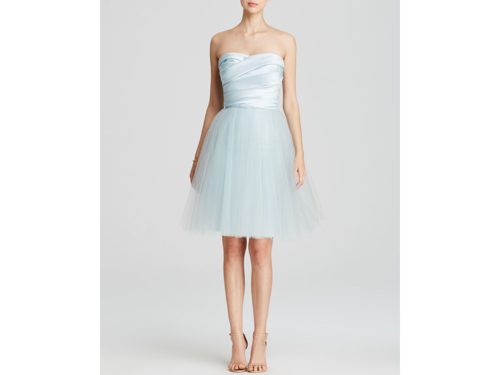 Ml monique lhuillier Strapless Tulle Ballerina Gown in Black | Lyst