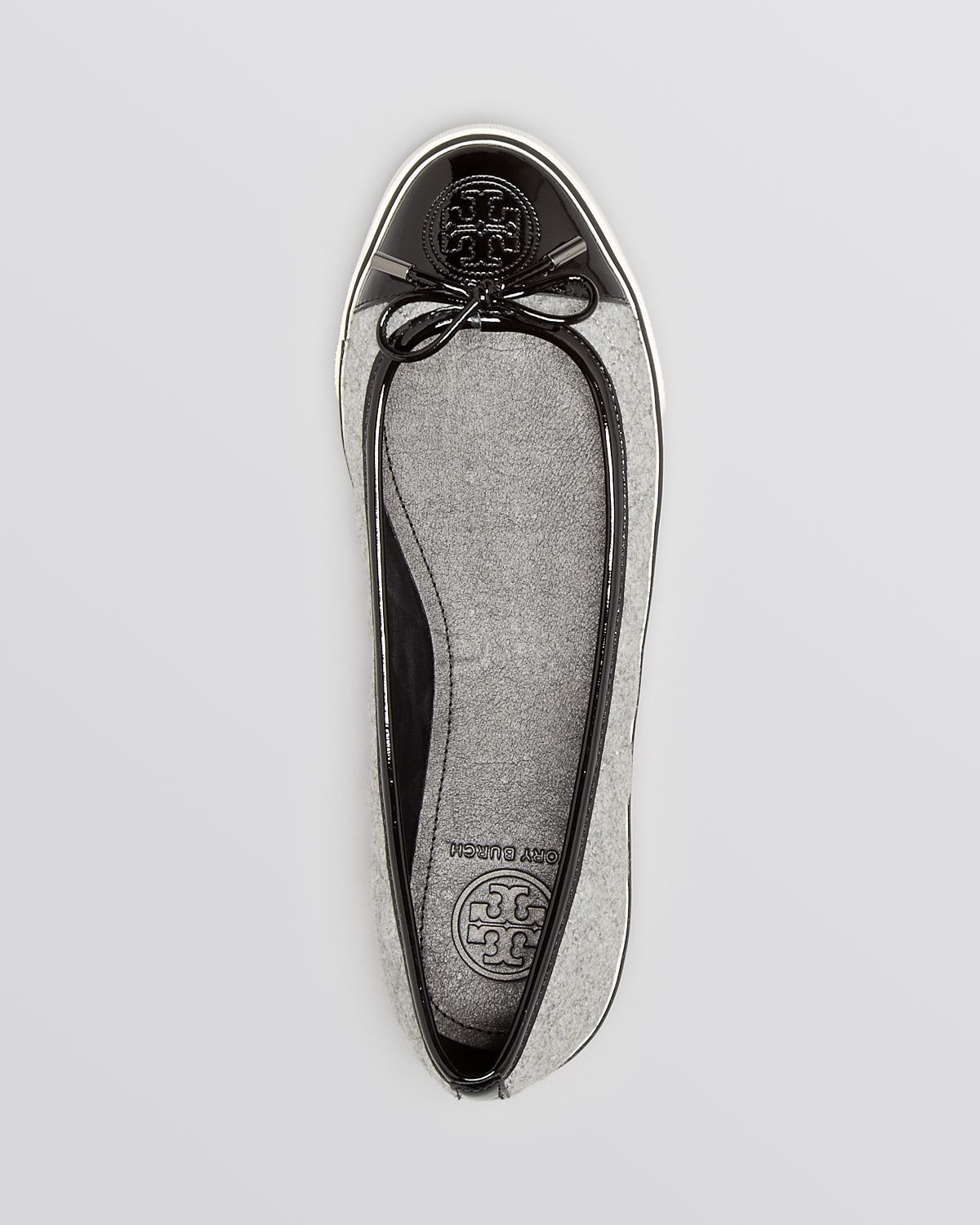 gray tory burch flats