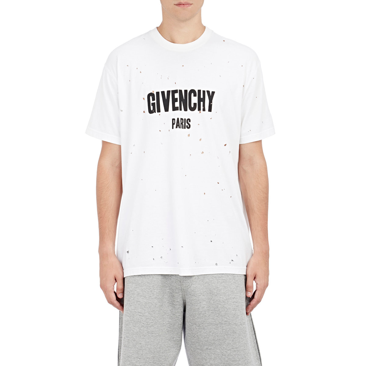 Givenchy Men's Graphic Destroyed T-shirt in White for Men | Lyst