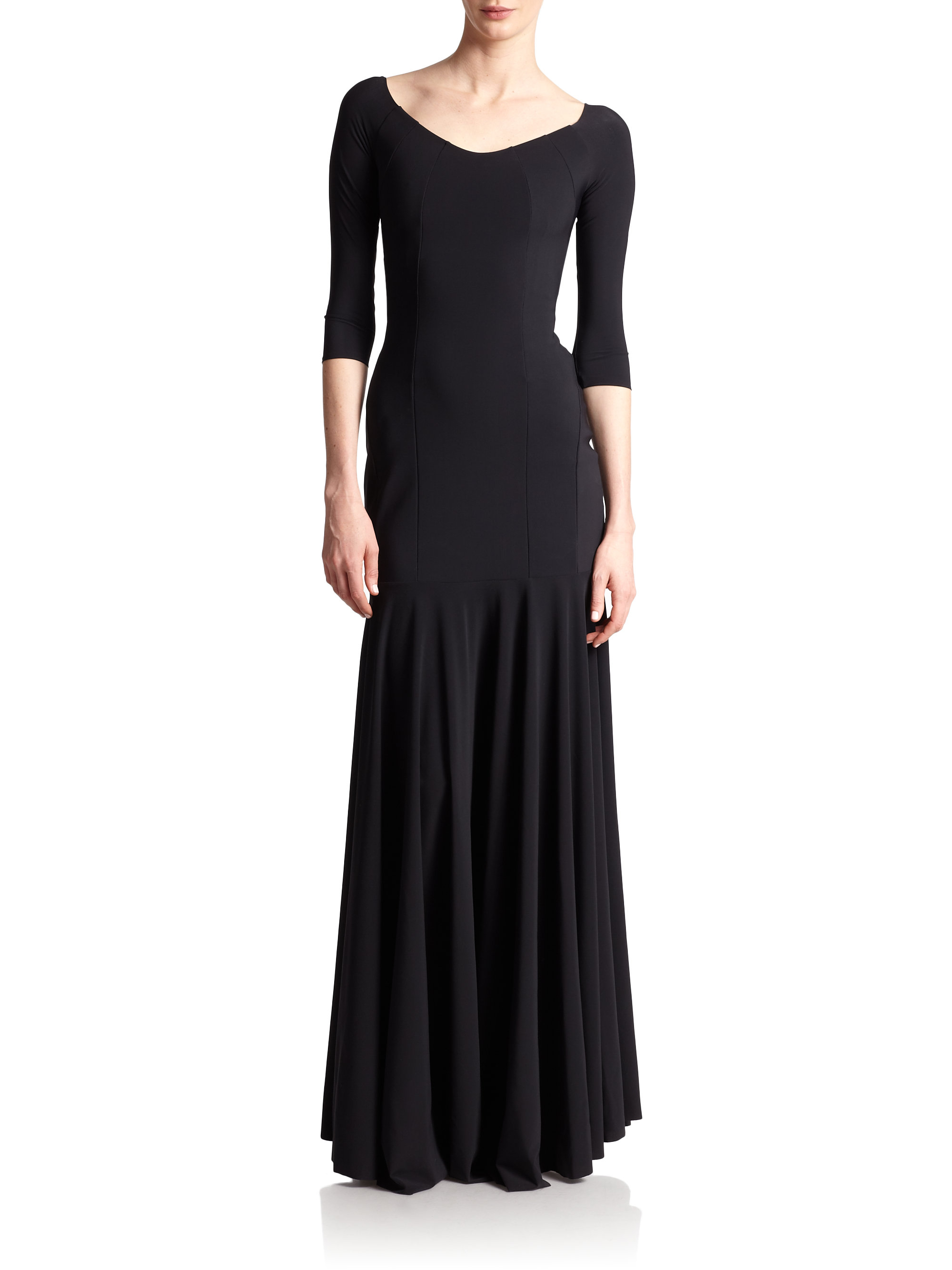 La petite robe di chiara boni Estelle Long Off-the-shoulder Gown in ...