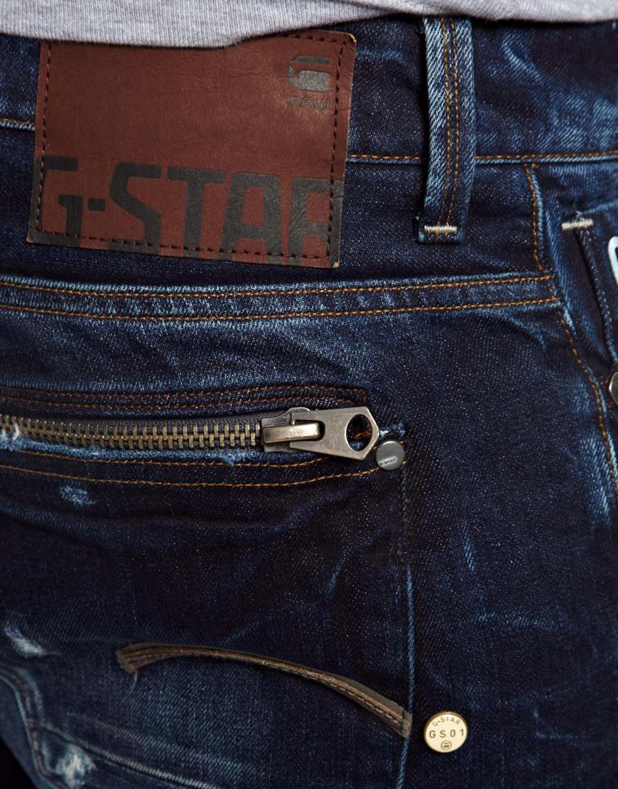 Gstar raw G Star Jeans Attacc Low Straight Fit Medium Aged in Blue for