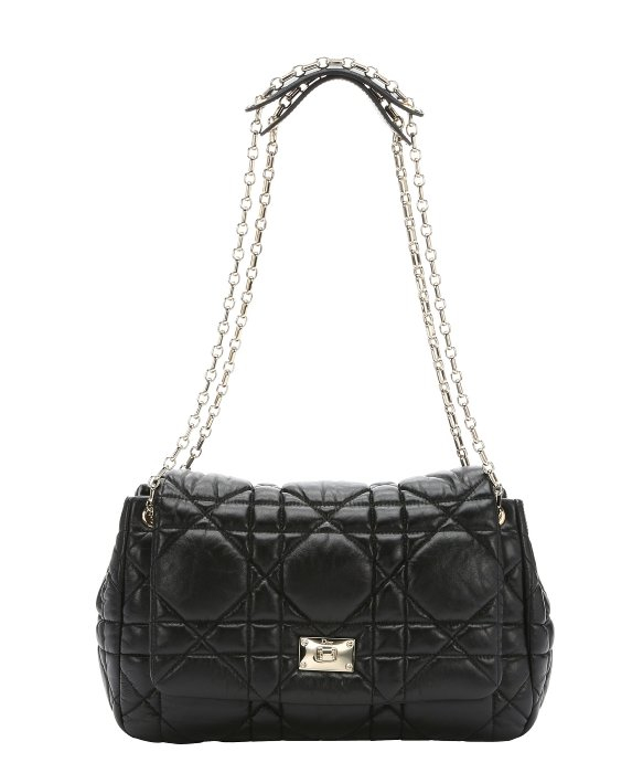 Lyst - Dior Black Cannage Quilted Lambskin Chain Shoulder Bag in Black