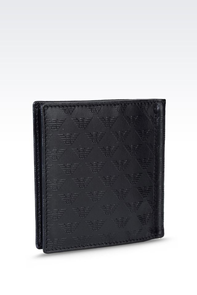 Lyst - Emporio Armani Leather Wallet With Logo in Black for Men