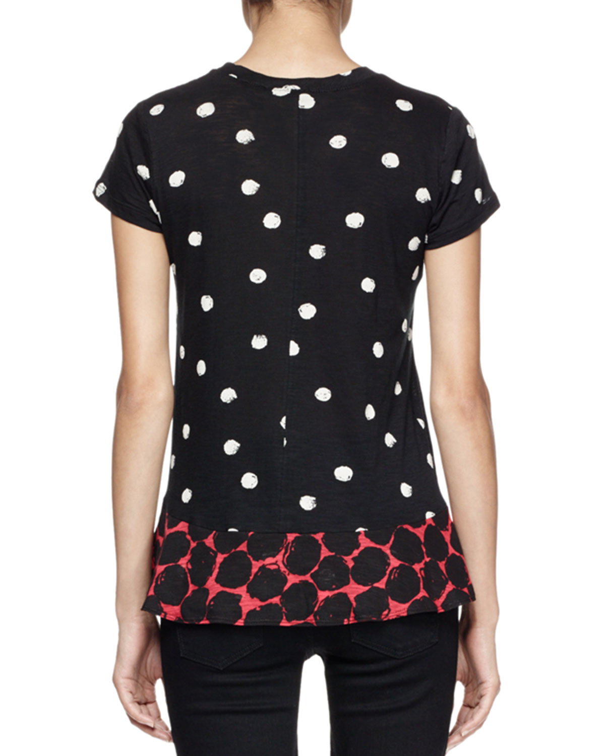 Printed Short Sleeve Sharkbite Hem T Shirt