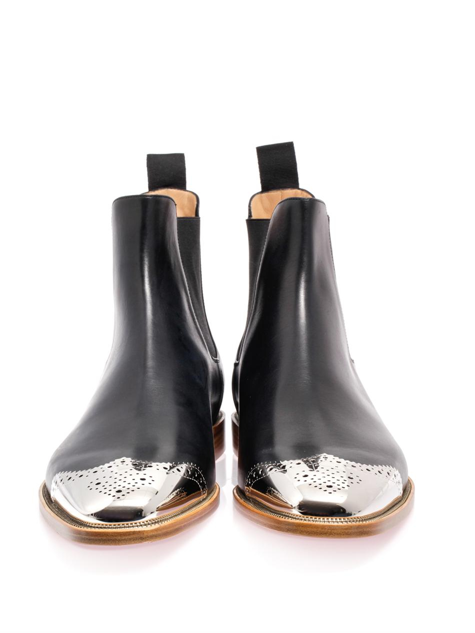 Lyst - Christian Louboutin Jesse Metal Toe Leather Chelsea Boots in