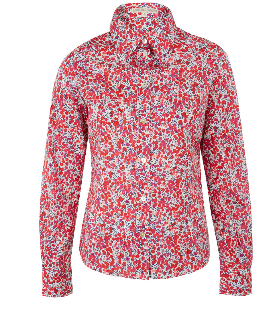 Liberty Women s Red Wiltshire Camille Cotton Shirt Lyst