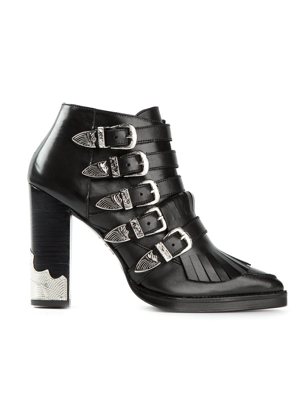 Toga Pulla Fringed Ankle Boots in Black | Lyst