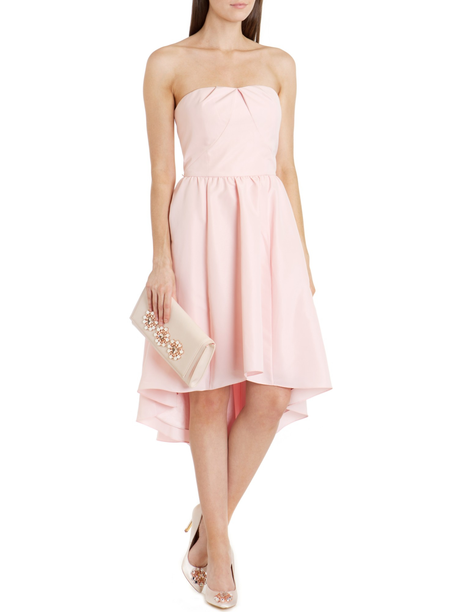 Ted baker Verity Dropped Hem Dress in Pink | Lyst