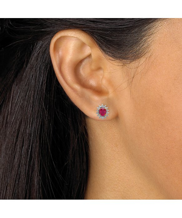 Lyst Palmbeach Jewelry 70 Tcw Oval Cut Genuine Ruby With Diamond Gallery
