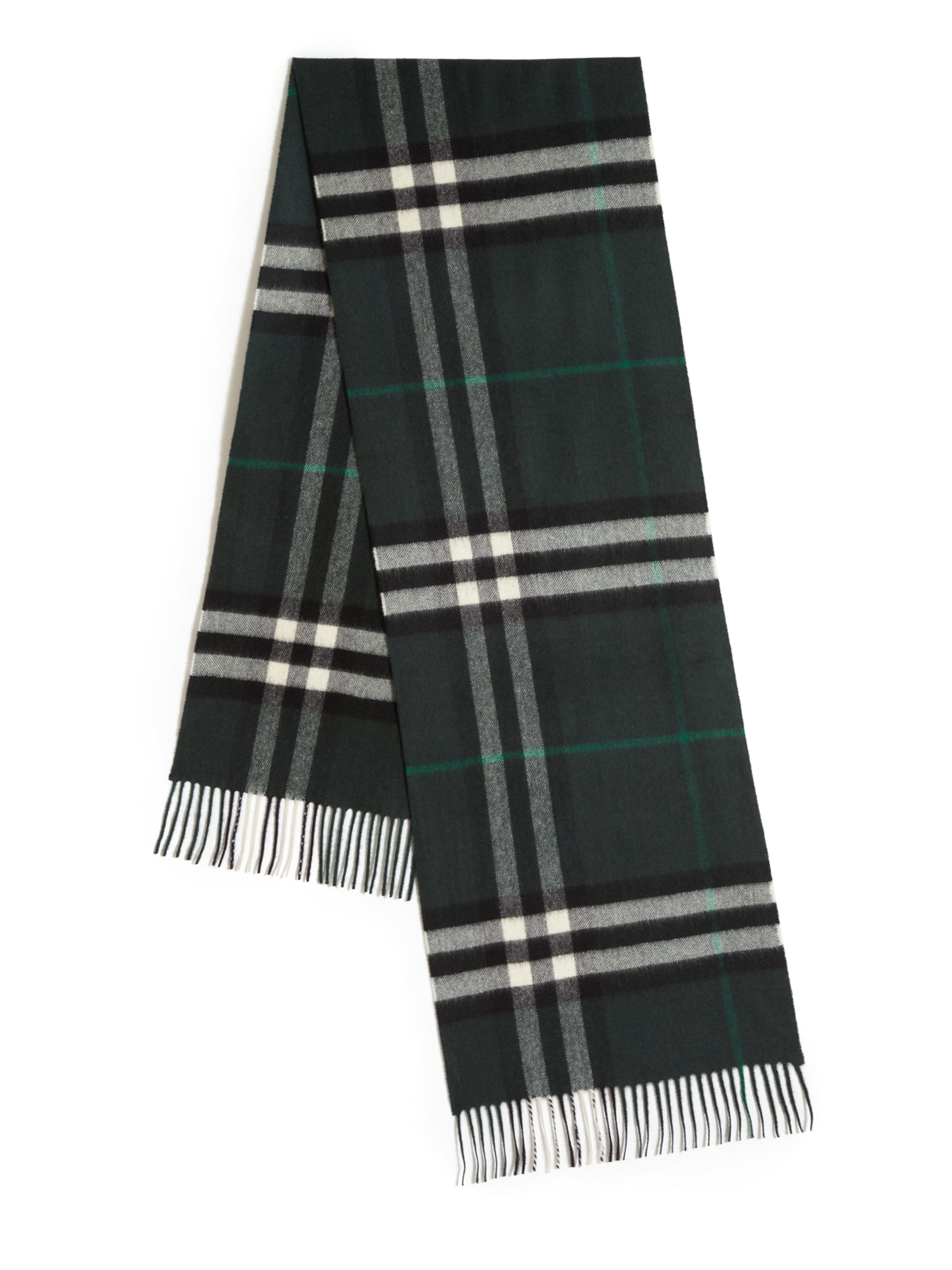 Burberry Giant Check Cashmere Scarf in Green for Men | Lyst