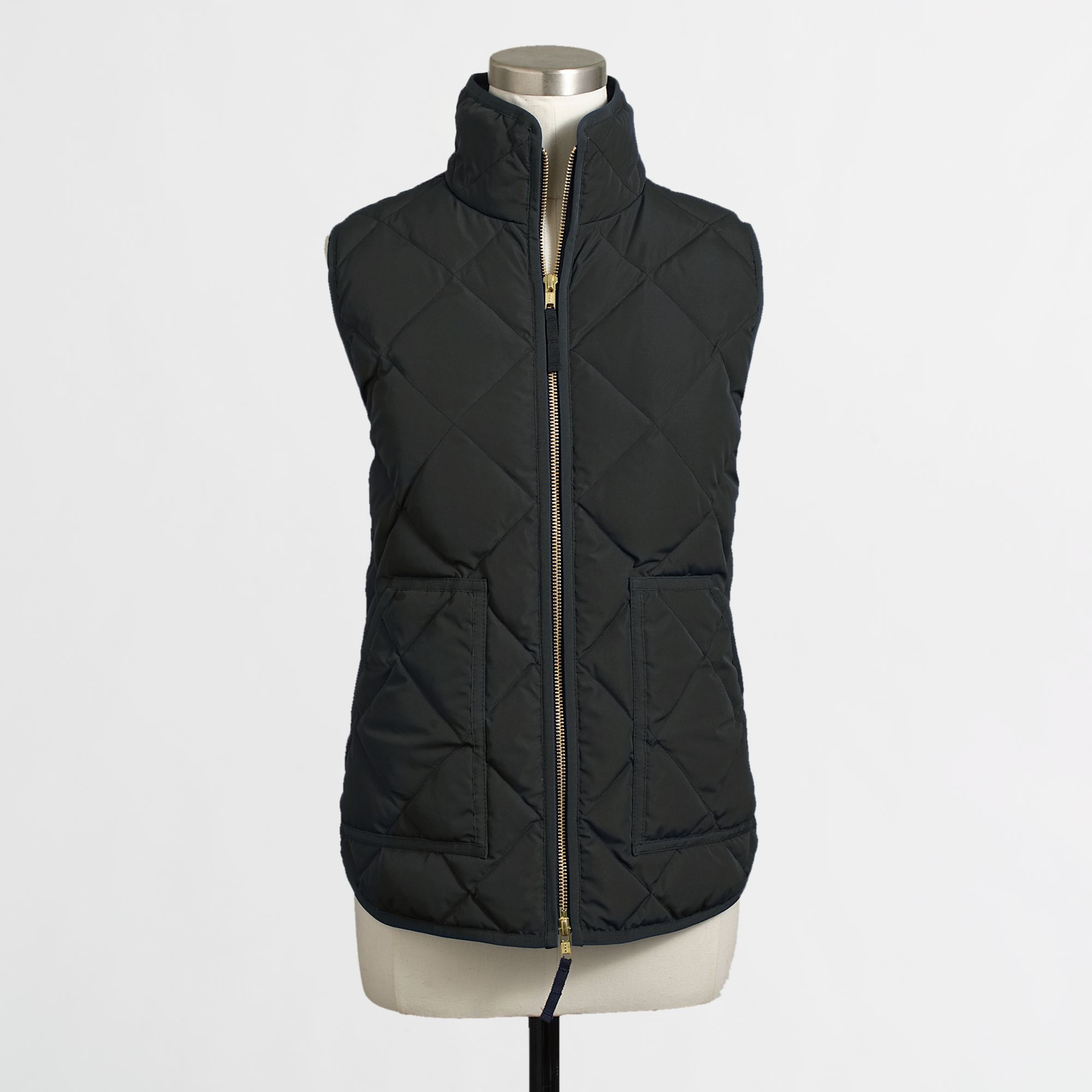 J.crew Factory Quilted Puffer Vest in Black Lyst