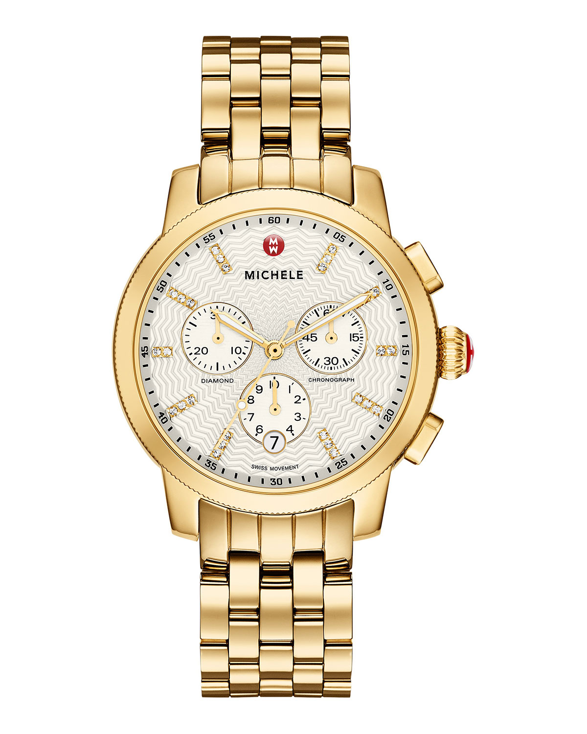 Lyst Michele 18k Goldplated Stainless Steel Threehand Chronograph