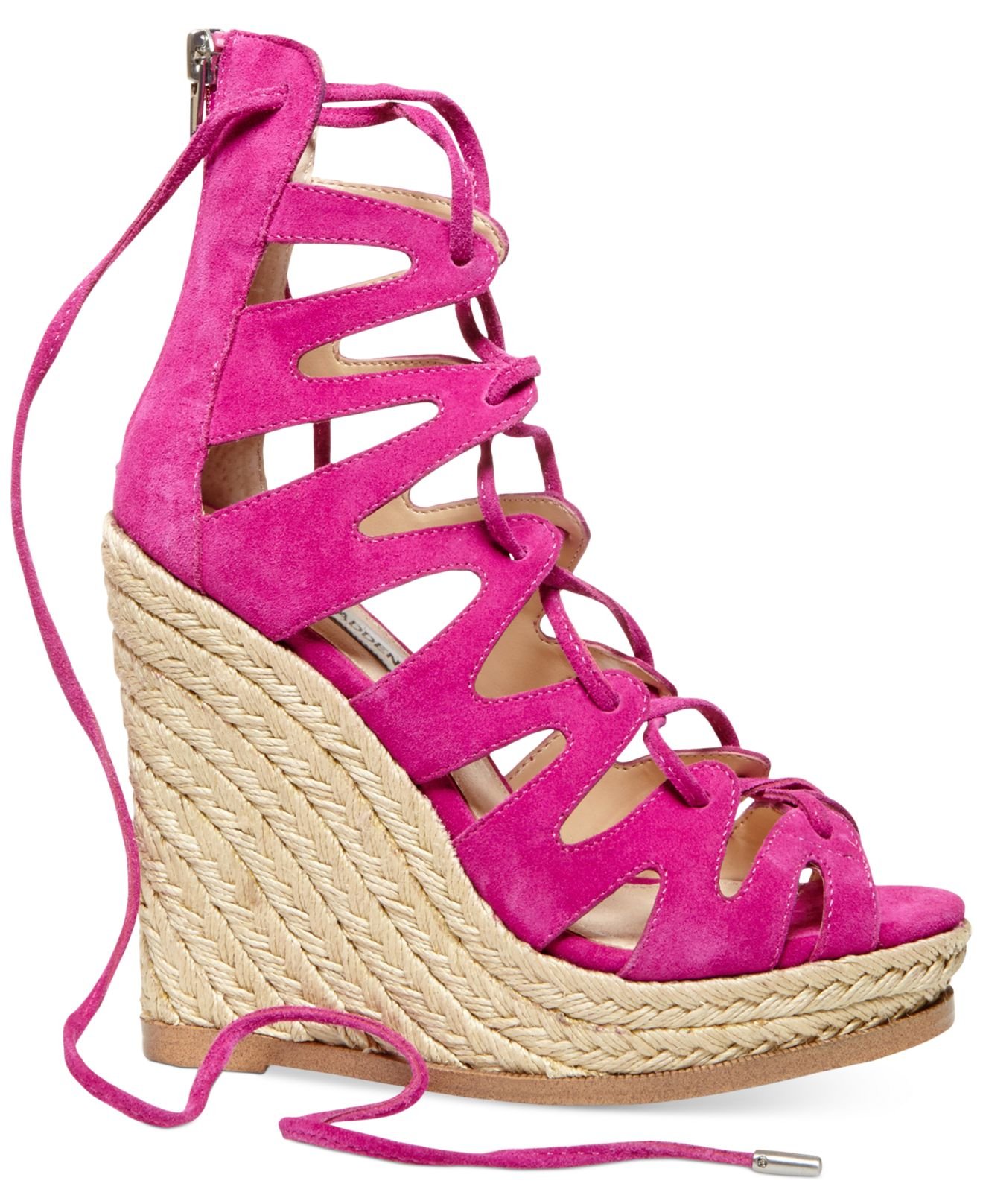Lyst - Steve Madden Women'S Theea Ghillie Platform Wedge Sandals in Pink