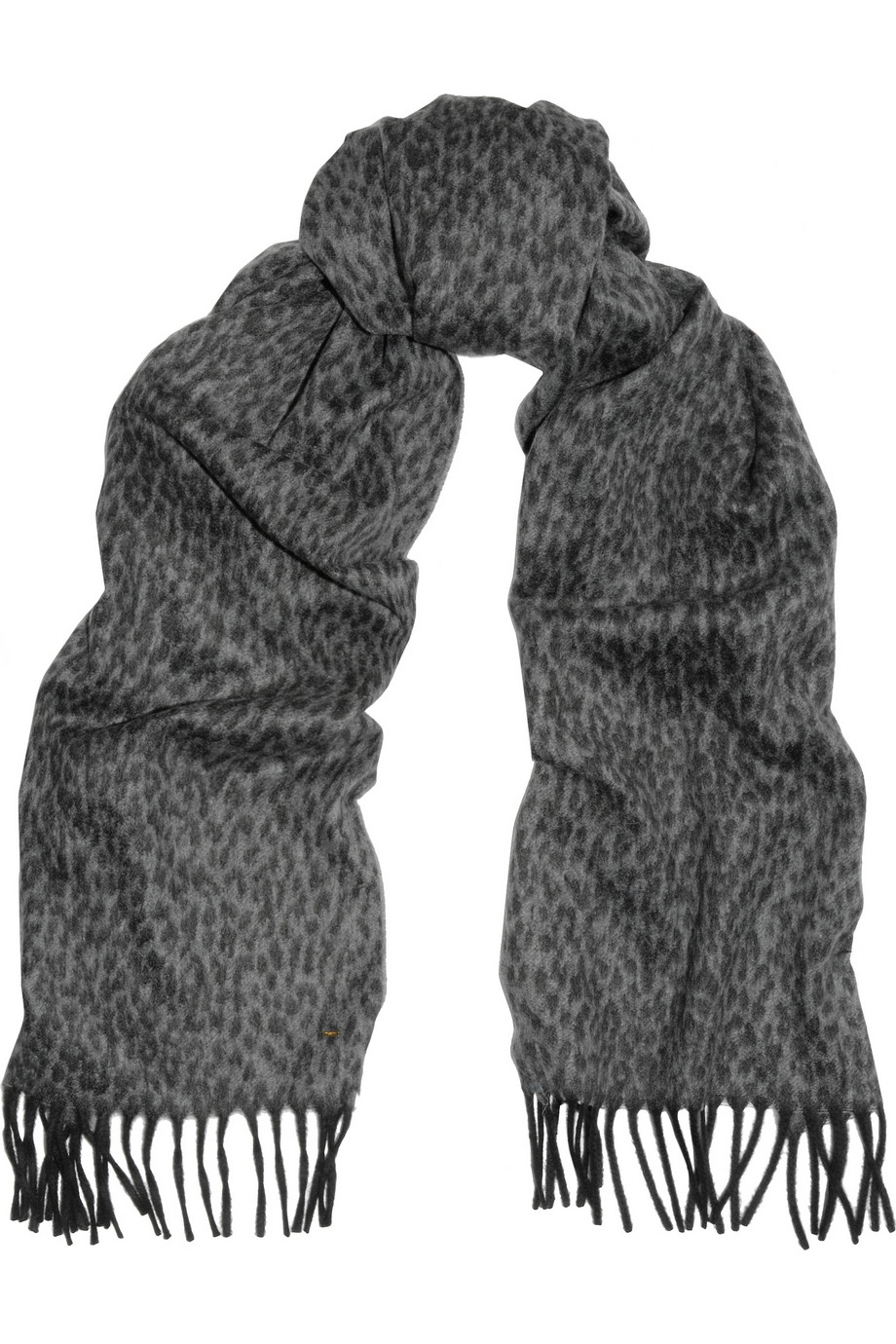 Lyst Saint laurent Baby Cat LeopardPrint Cashmere Scarf in Gray