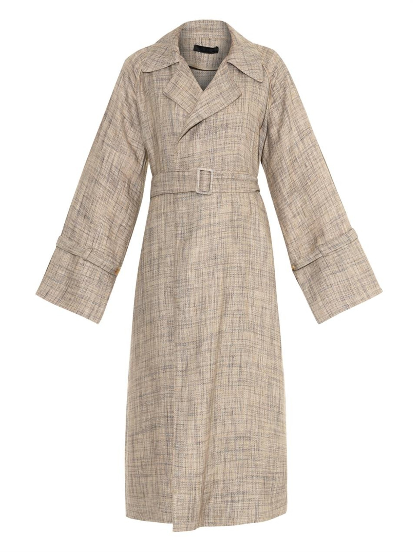 Lyst - The Row Lana Linen Trench Coat in Gray