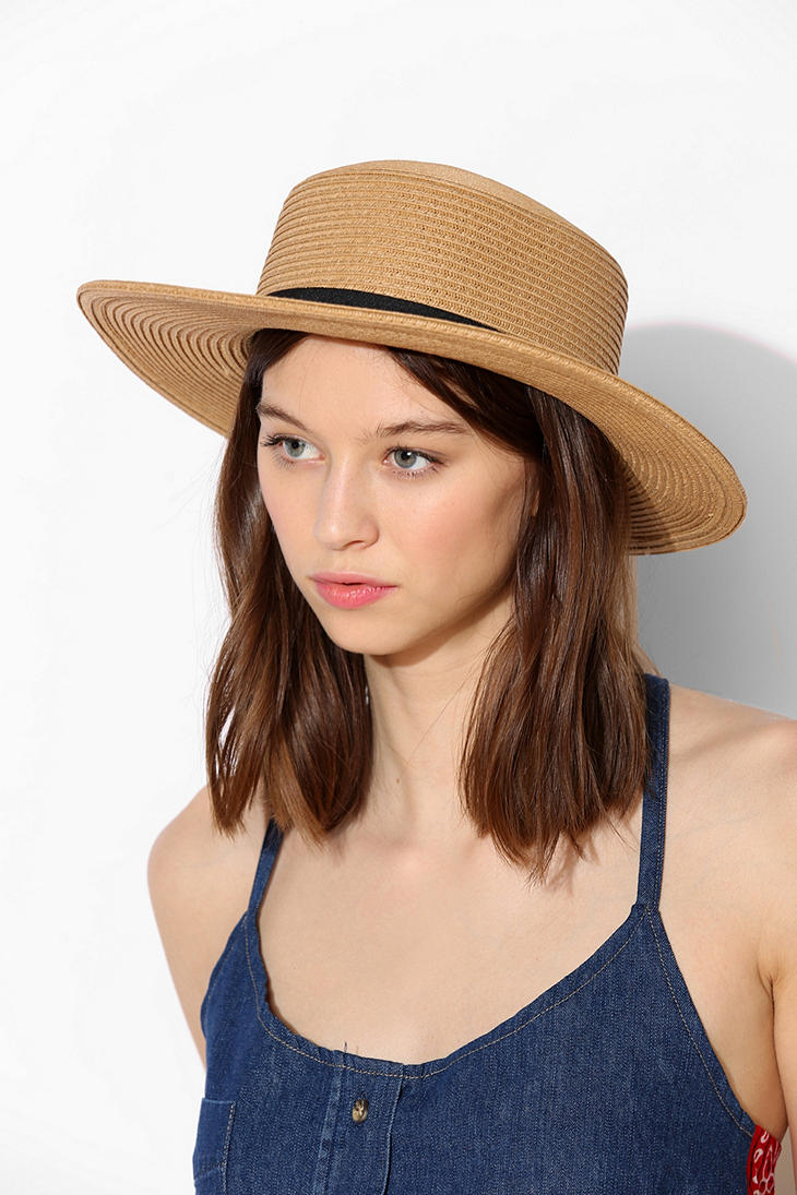 Urban outfitters LaidBack Straw Boater Hat in Natural Lyst