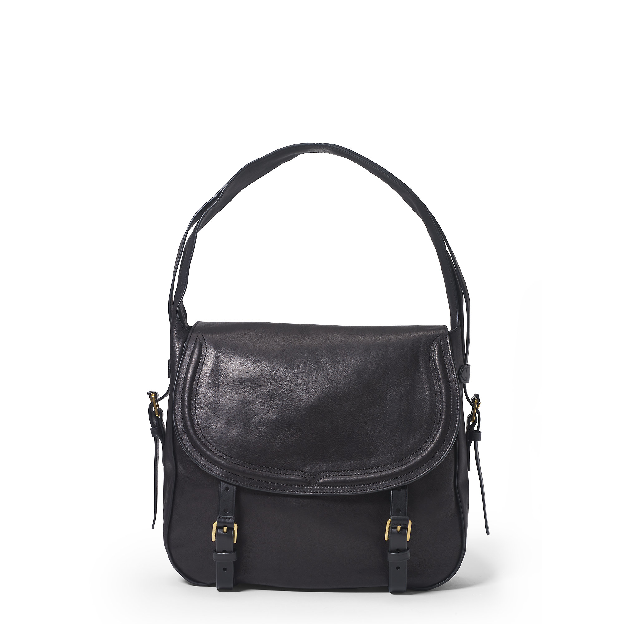 Lyst Polo Ralph Lauren Leather Messenger Bag in Black