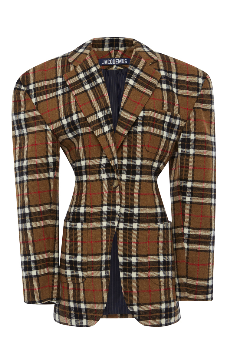 Lyst - Jacquemus Oversized Plaid Wool Jacket in Brown