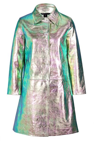 Marc By Marc Jacobs Metallic Leather Coat in Multicolor (silver) | Lyst