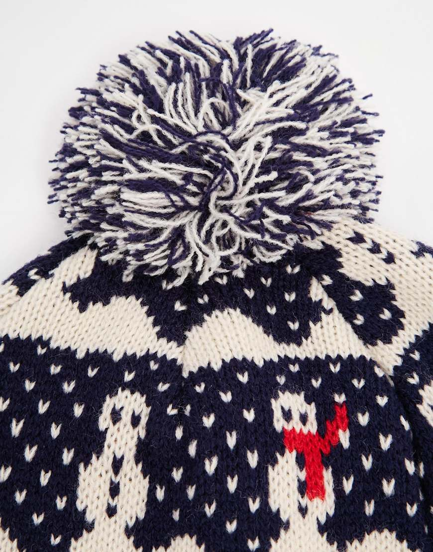 Asos Bobble Beanie Hat With Snowman Design in Black for Men Lyst