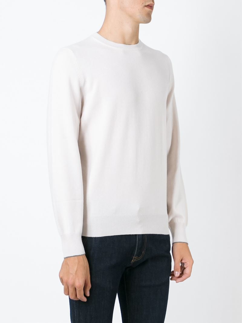 Lyst - Brunello Cucinelli Cashmere Sweater in Natural for Men