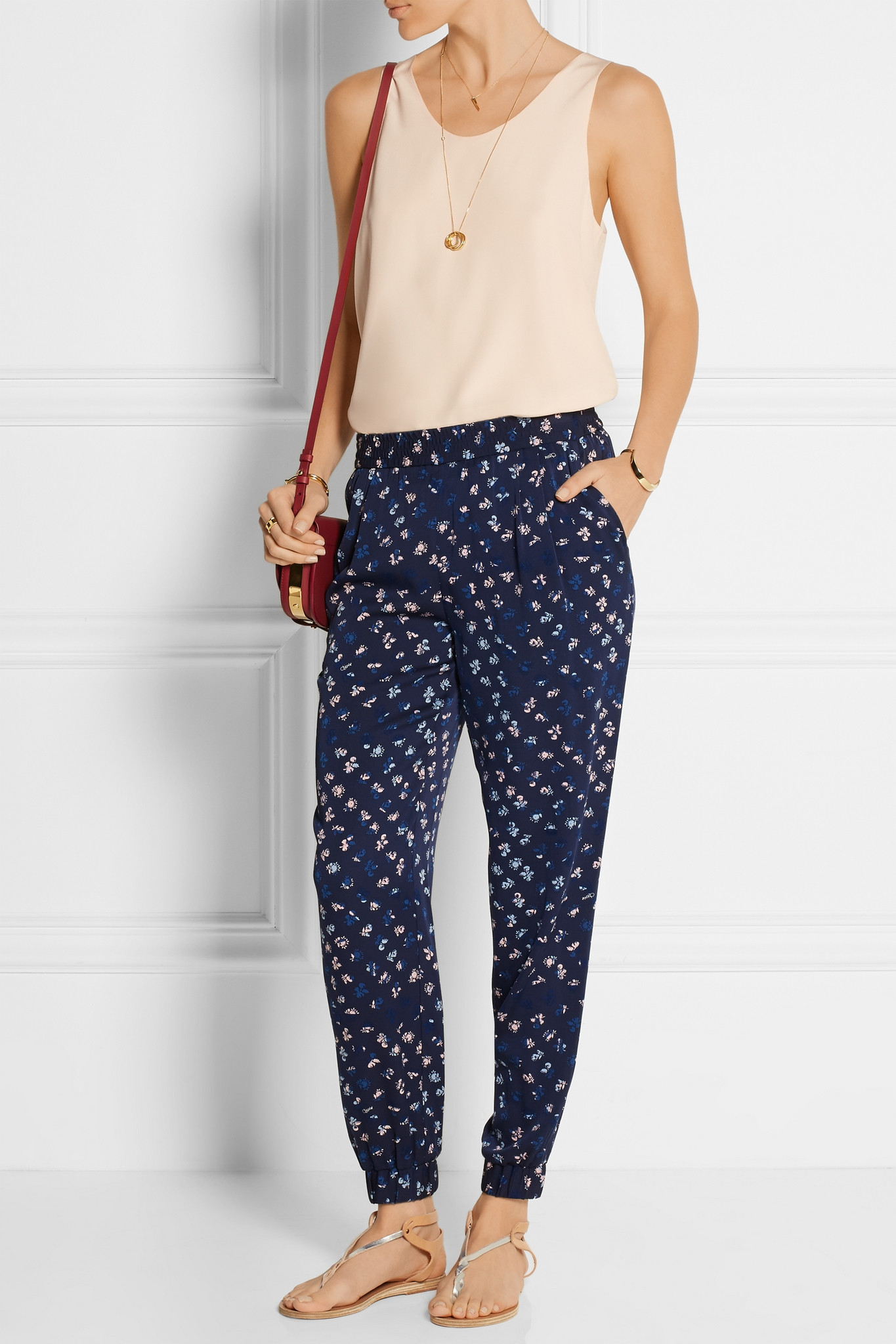 Diane von furstenberg Janeta Printed Stretch-silk Tapered Pants in ...  