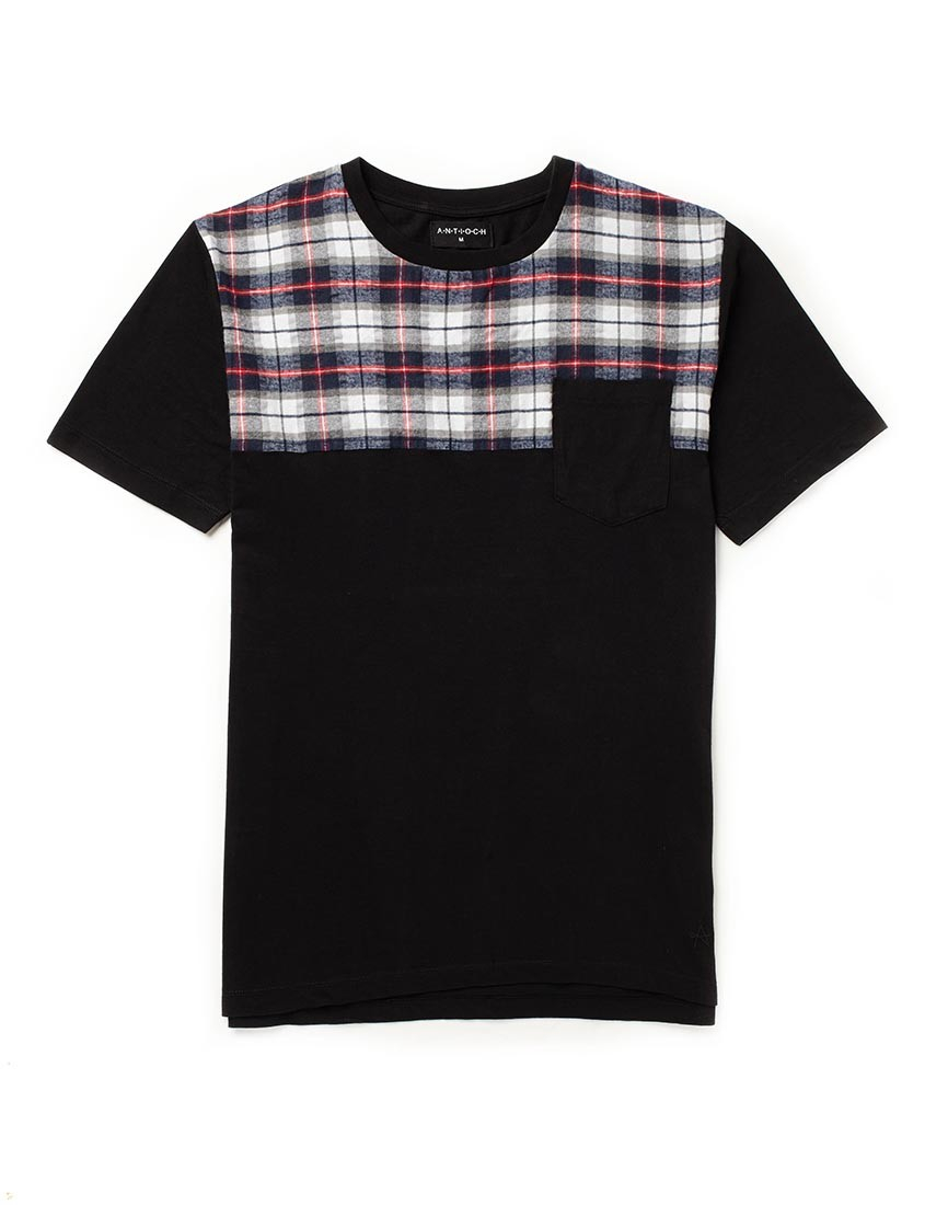 flannel print t shirt