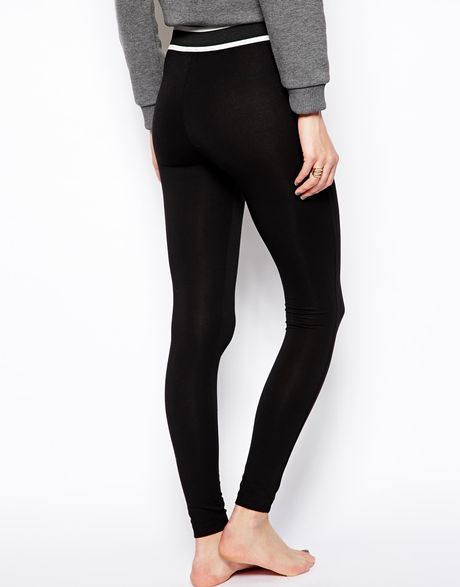 Asos Leggings In Soft Touch With Elasticated Waistband in Black | Lyst