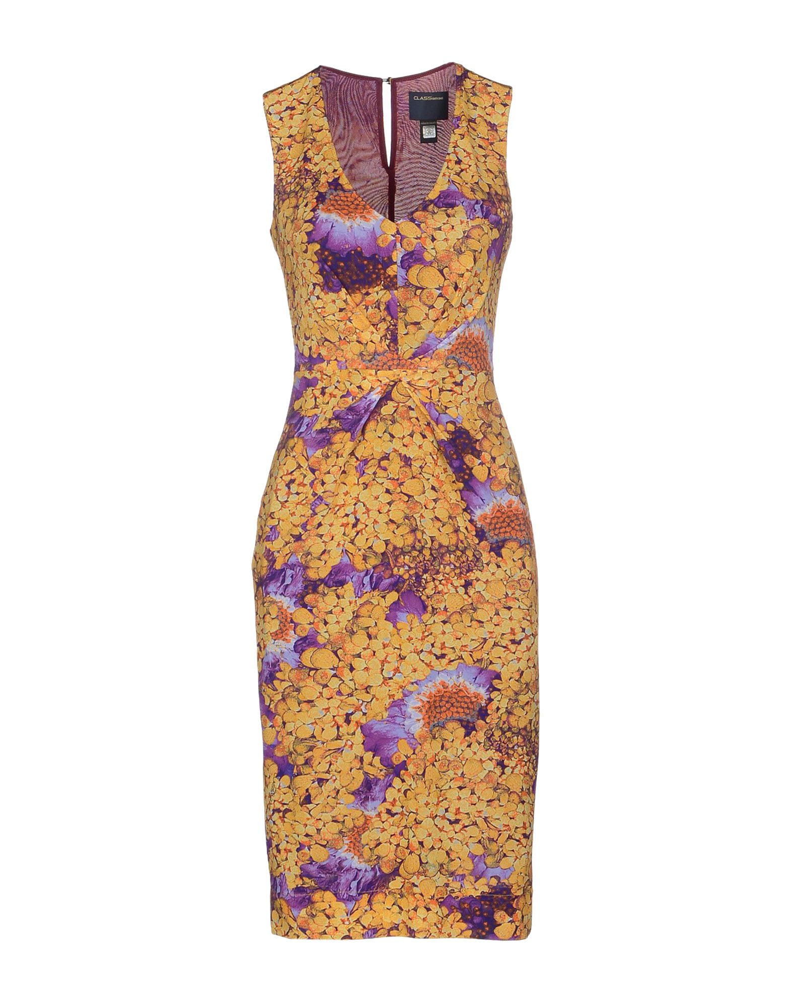 Class roberto cavalli Knee-Length Dress in Multicolor (Ochre) | Lyst