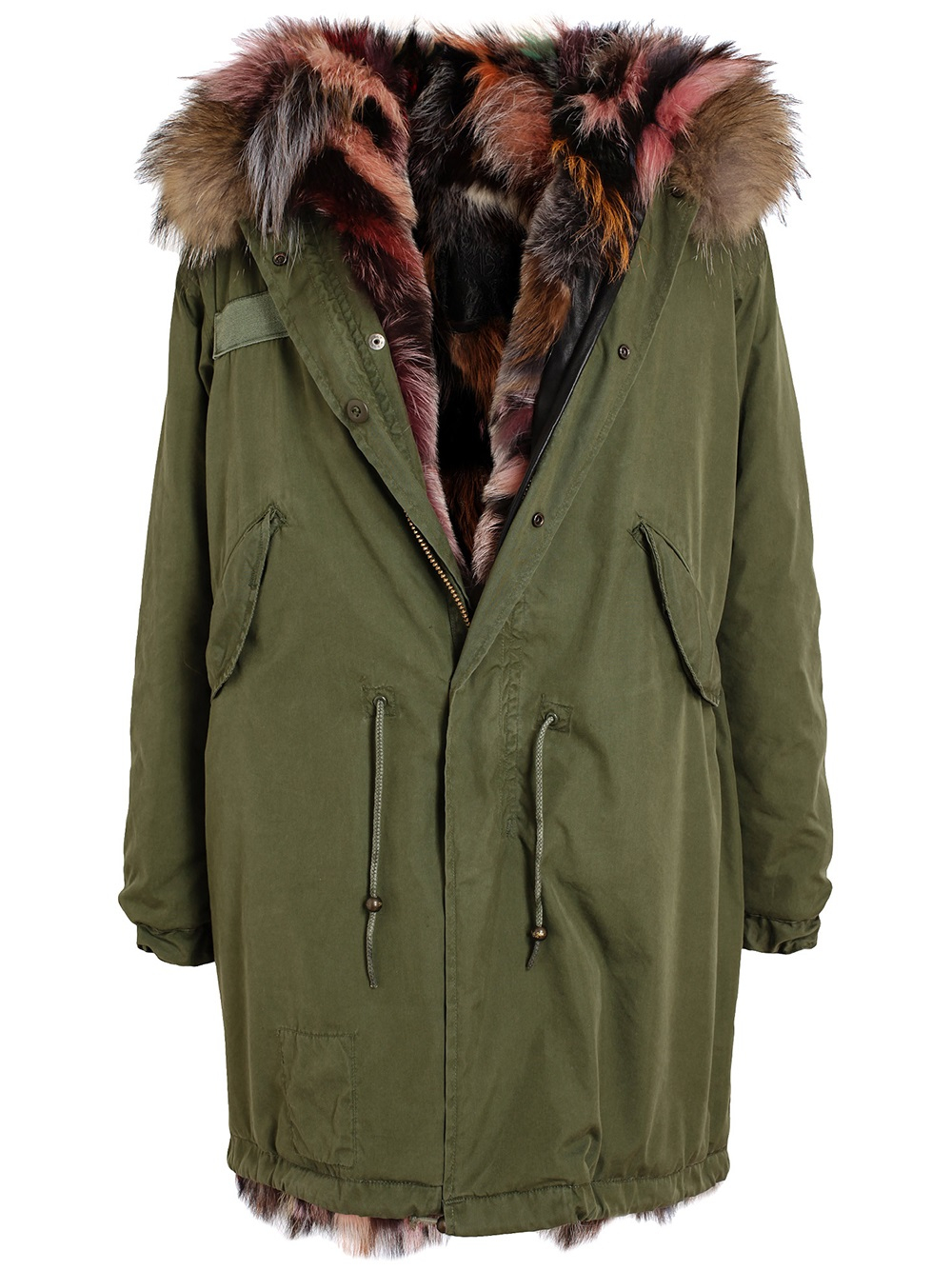 Lyst - Mr & Mrs Italy Multicoloured Fur Lined Parka in Green