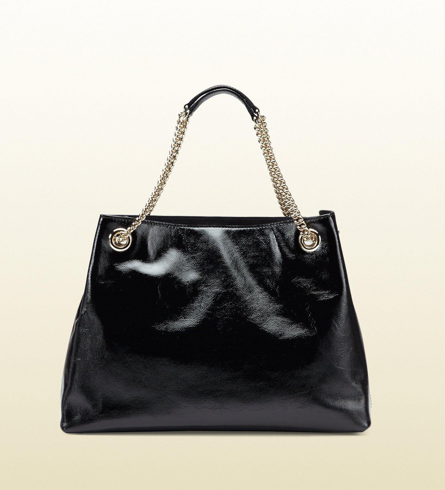 Lyst - Gucci Soho Soft Patent Leather Shoulder Bag in Black