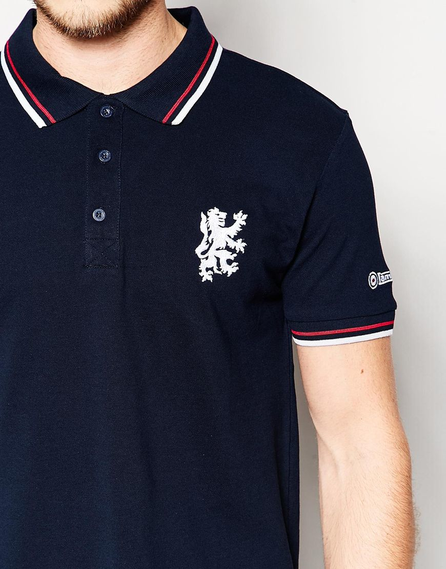 Lyst - Lambretta Large Lion Logo Polo in Blue for Men