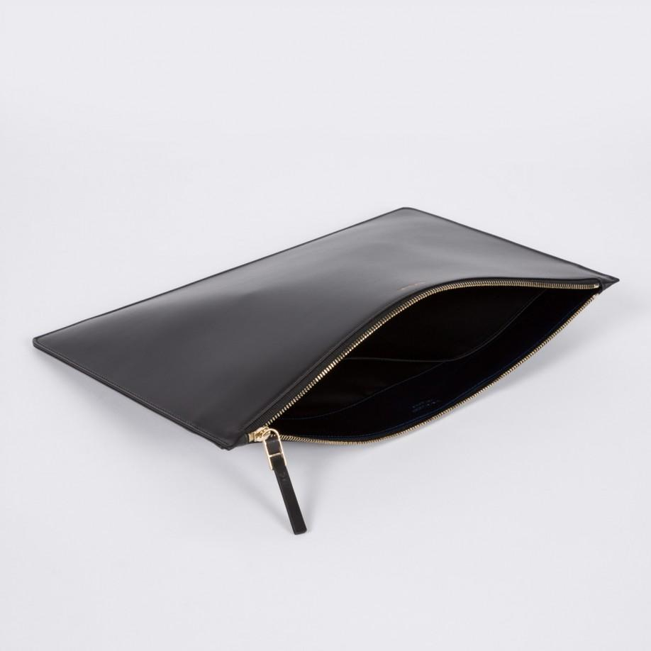 Paul smith Black Leather Document Pouch in Black for Men | Lyst