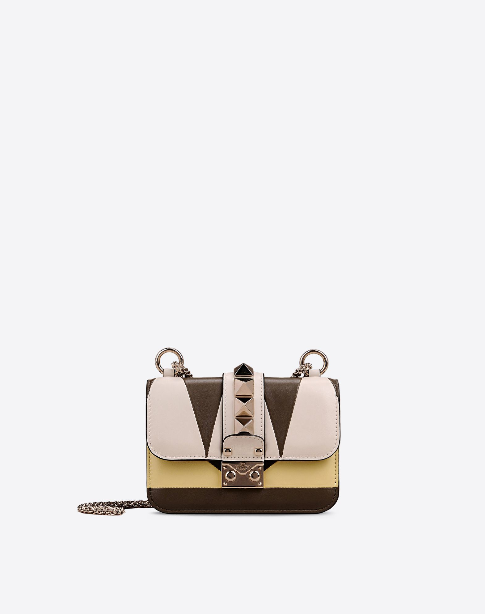 Valentino Mini Chain Shoulder Bag in Natural | Lyst
