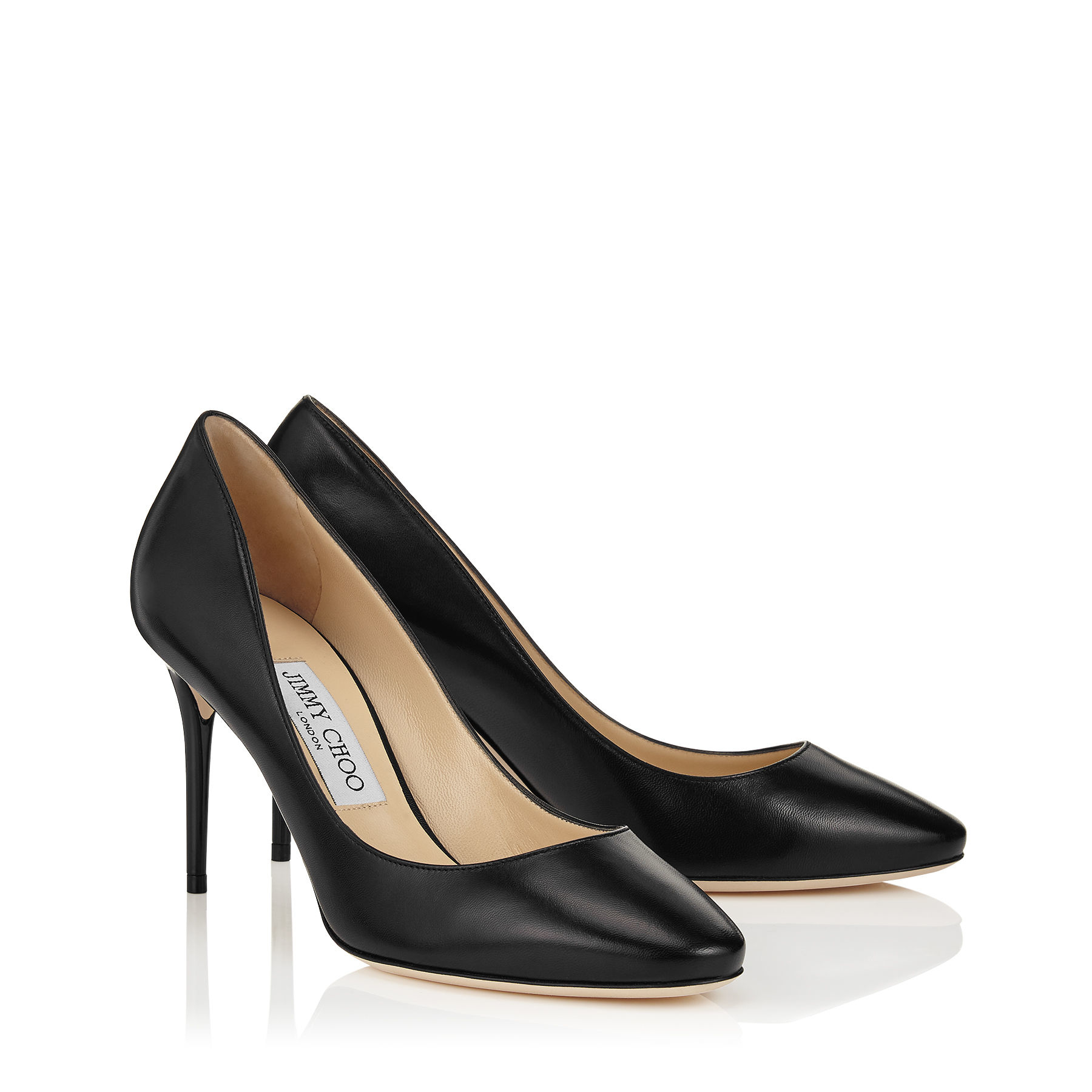 Lyst Jimmy Choo Esme 85 Black Kid Leather Round Toe Pumps in Black