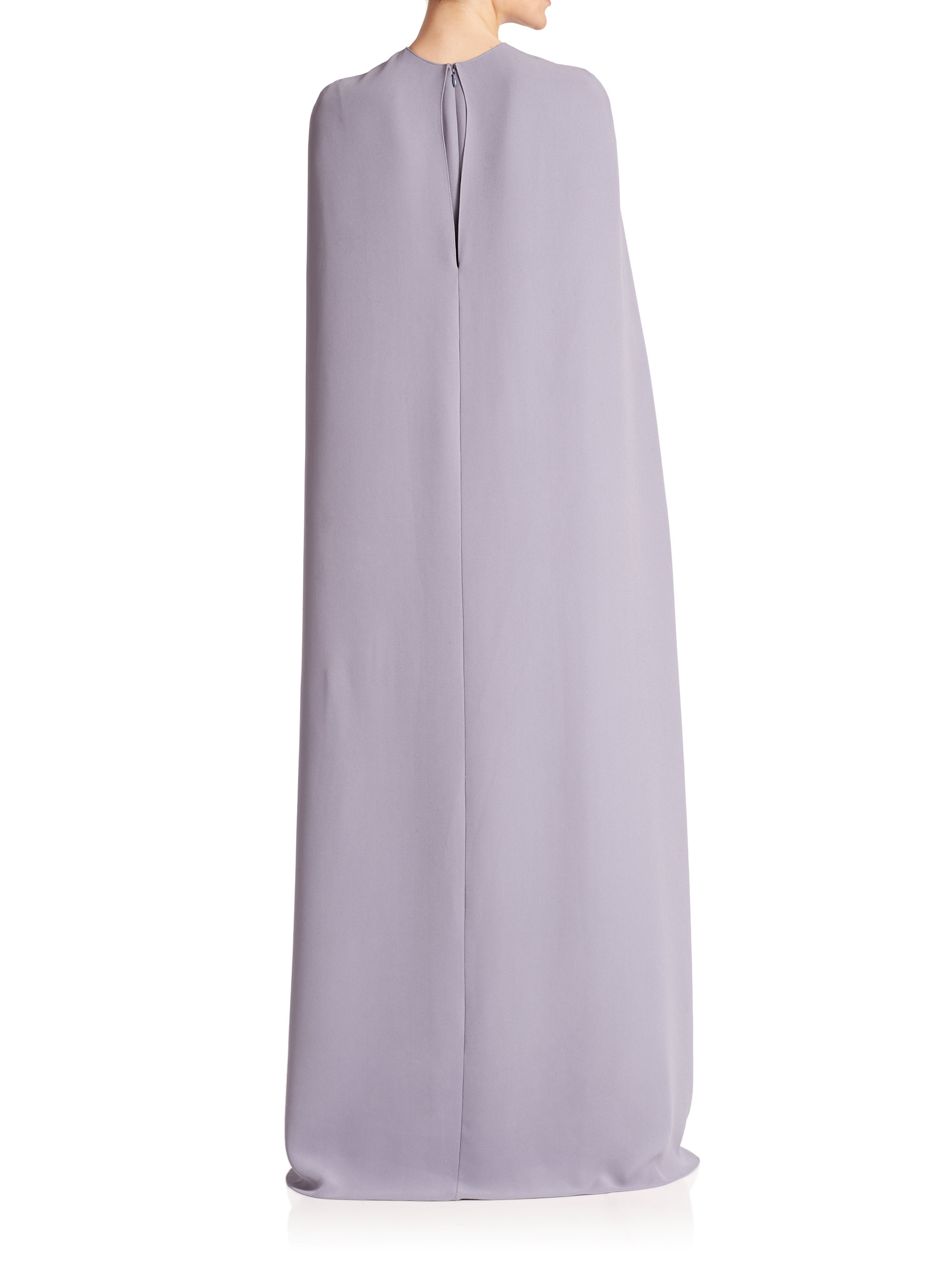 silk cape gown