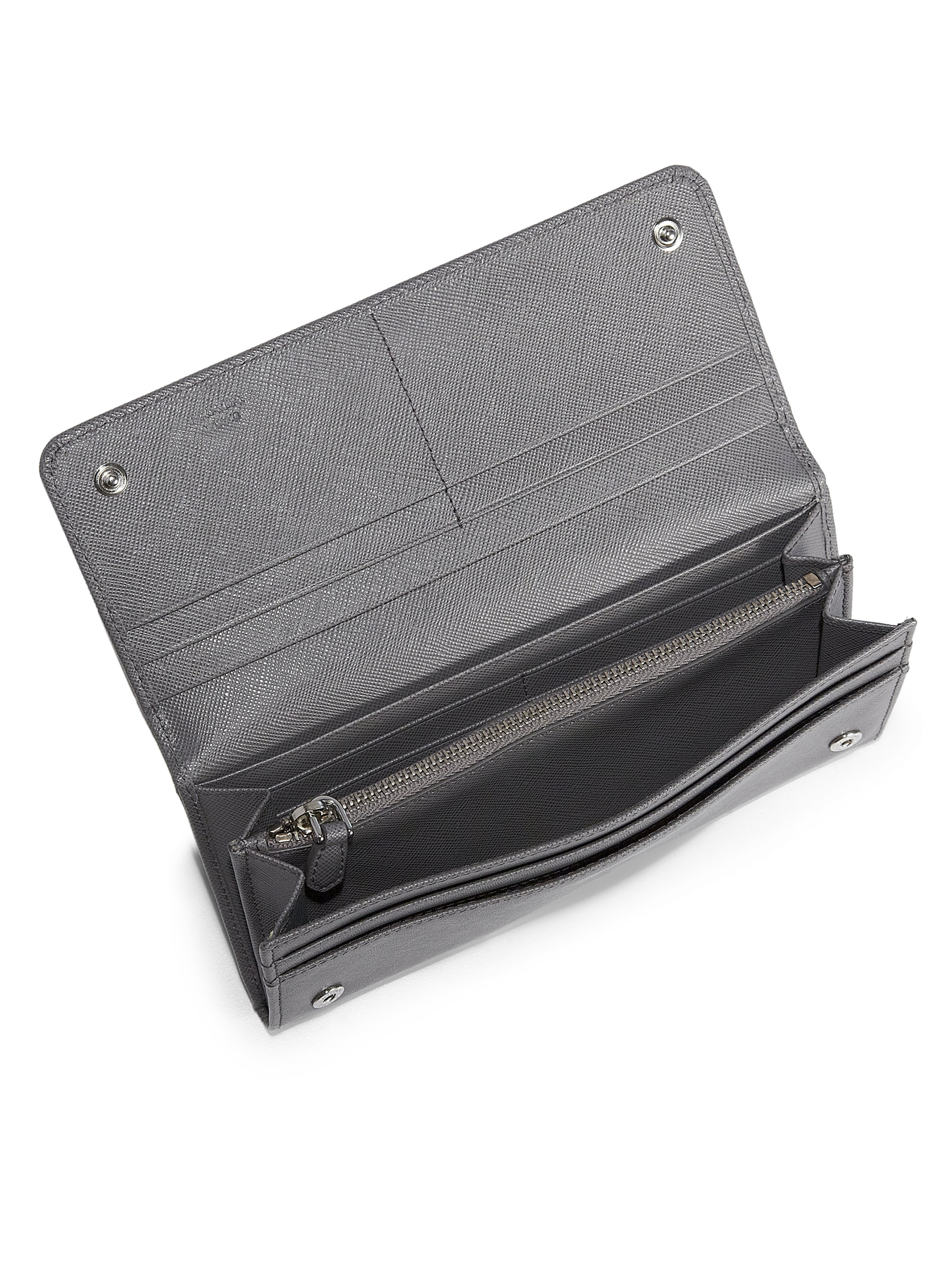 Prada Saffiano Continental Wallet in Black for Men (nero-black) | Lyst  