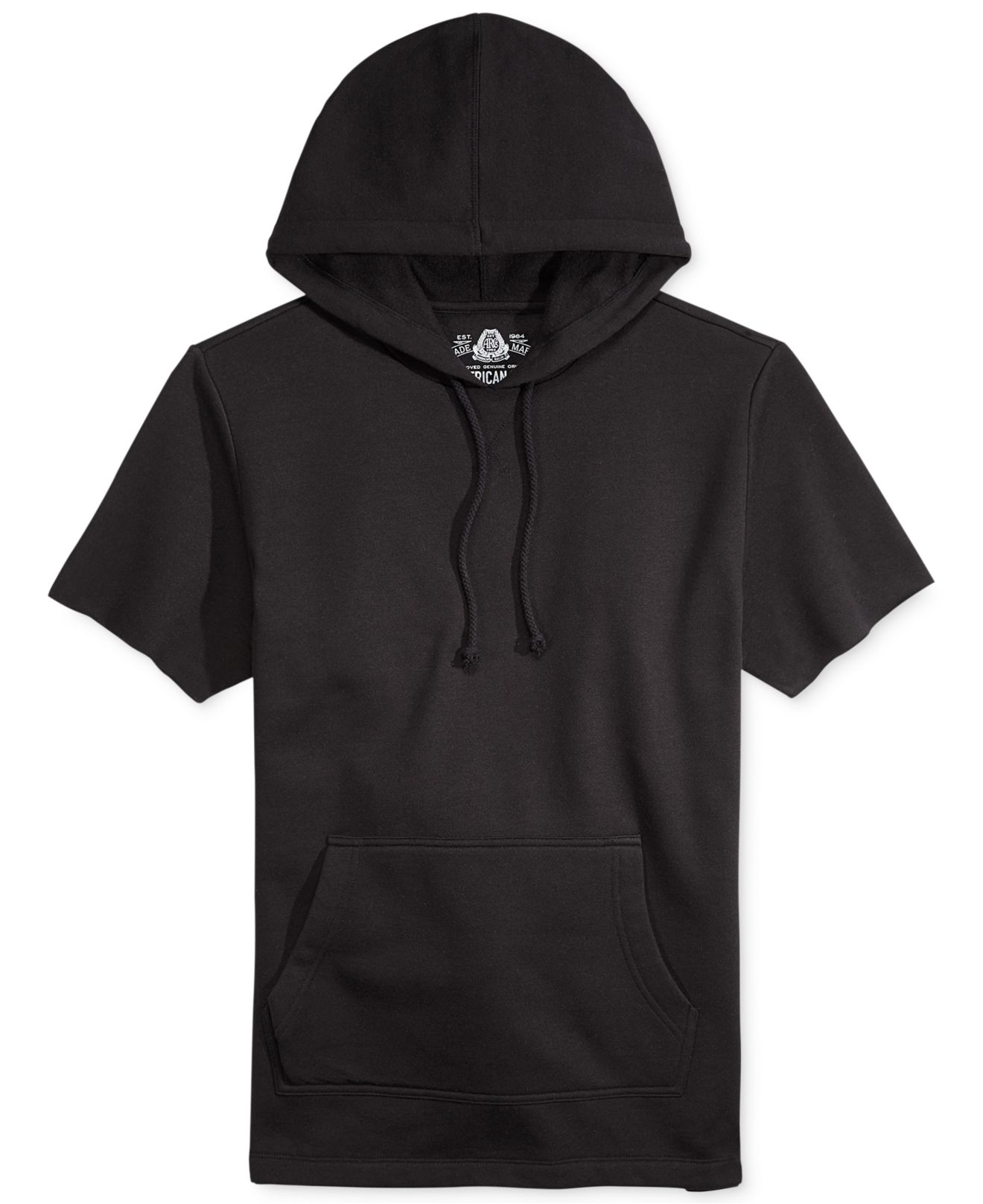 American rag Men's Solid Short-sleeve Hoodie in Black for Men | Lyst