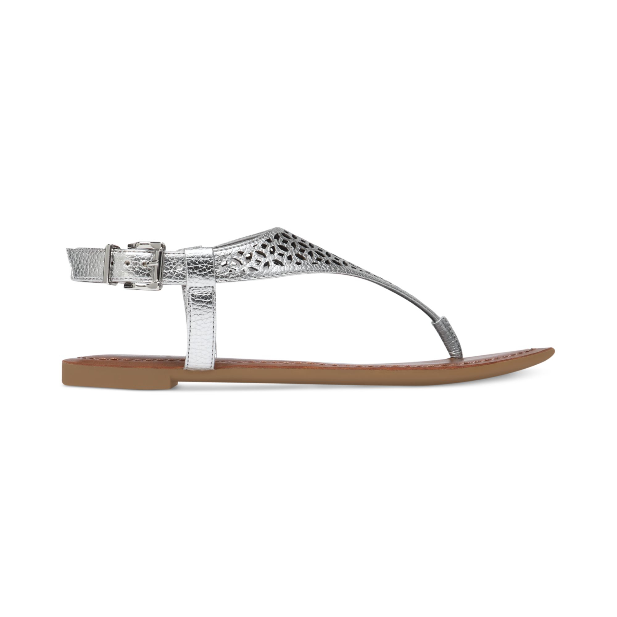 Jessica Simpson Grile Flat Thong Sandals in Silver (Silver Metallic) | Lyst