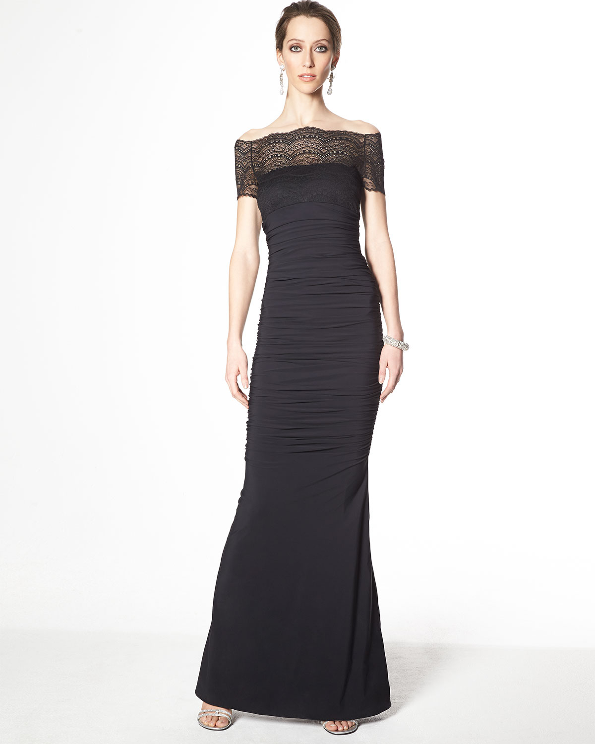 La petite robe di chiara boni Nasir Lace-bodice Mermaid Gown in Black ...