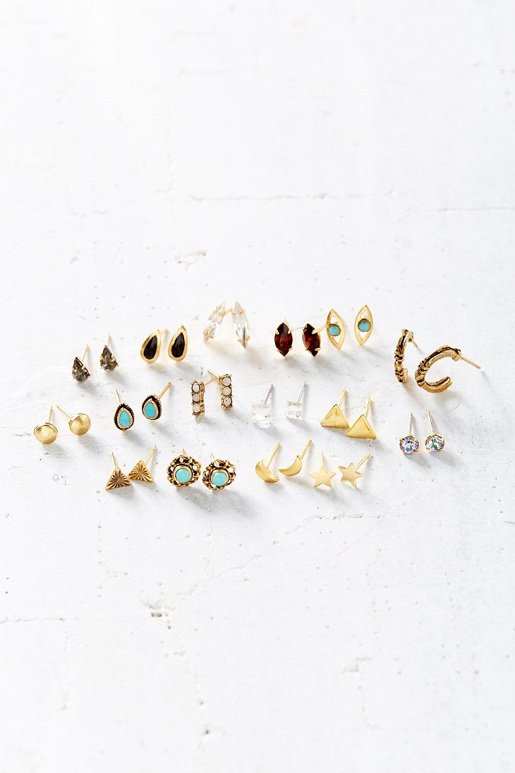 Lyst Urban Outers Mega Post Earring Set In Metallic Gallery