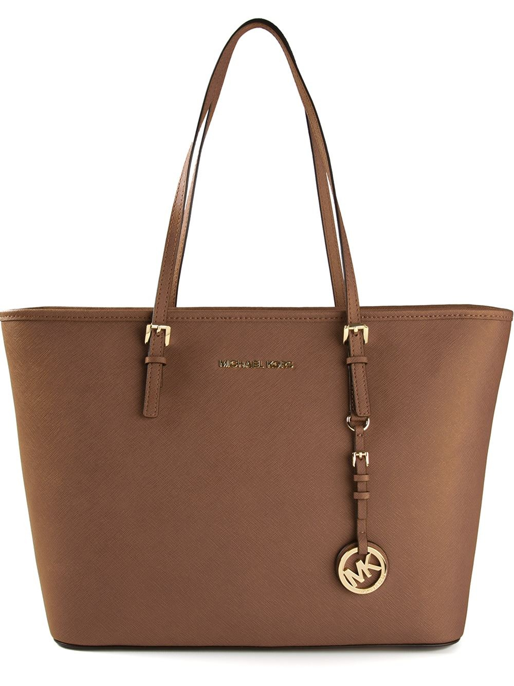 Michael michael kors Jet Set Travel Tote in Brown | Lyst